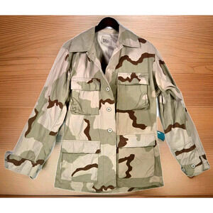 Vintage US Army Desert Camouflage Jacket Military Issue Combat Coat Small Long